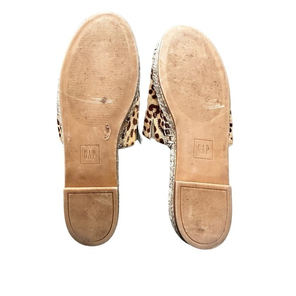Gap Leopard Print Espadrille Mule Slide-On Flats Size 9 - Picture 8 of 12